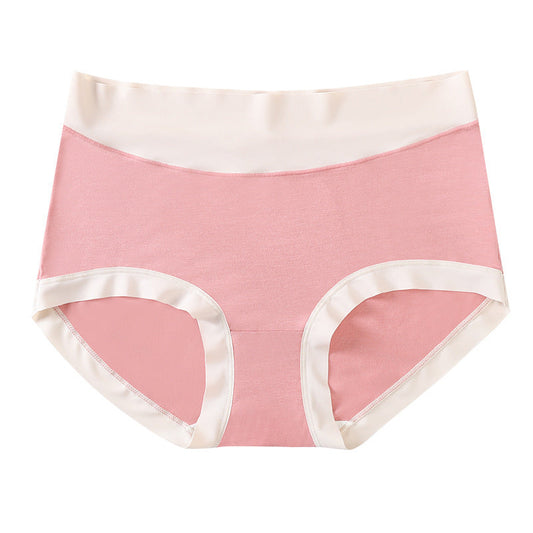 Mid-waist large size women's panties through the traceless gas cotton